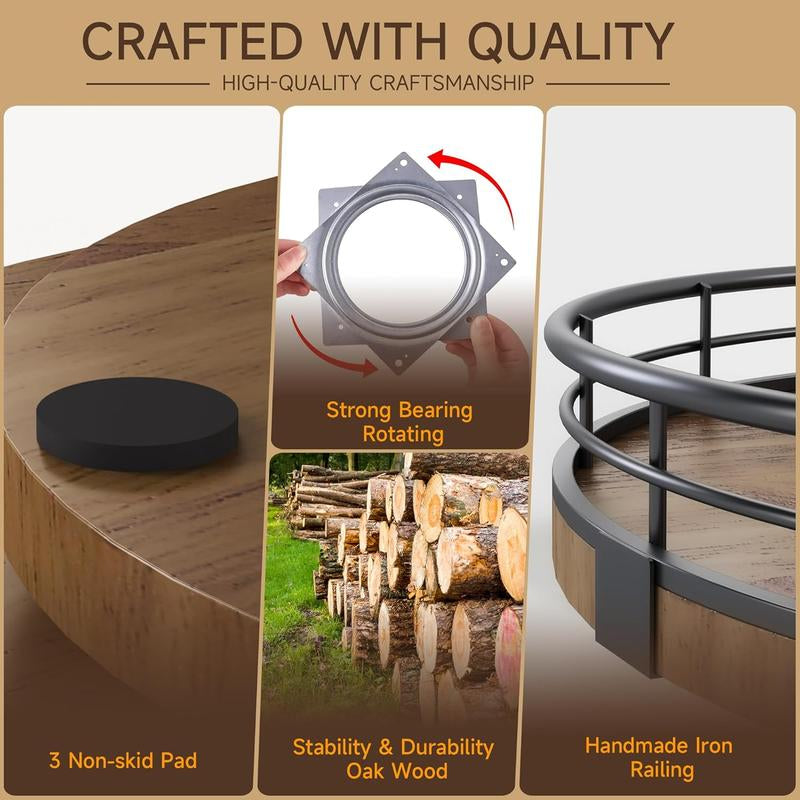 10" Lazy Susan Turntable Organizer for Cabinet, round Wooden Lazy Susan Organization and Storage for Dining Table, Pantry, Kitchen, Countertop, Cupboard,Home Decor, Walnut Wood