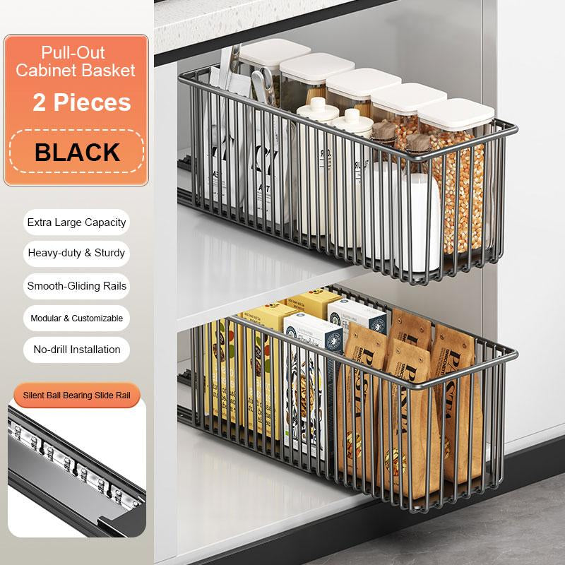 Pull-Out Cabinet Organizer Basket｜Under Sink Sliding Storage for Kitchen Cabinets｜Clearance Sale｜Space Saving Kitchen Organizer