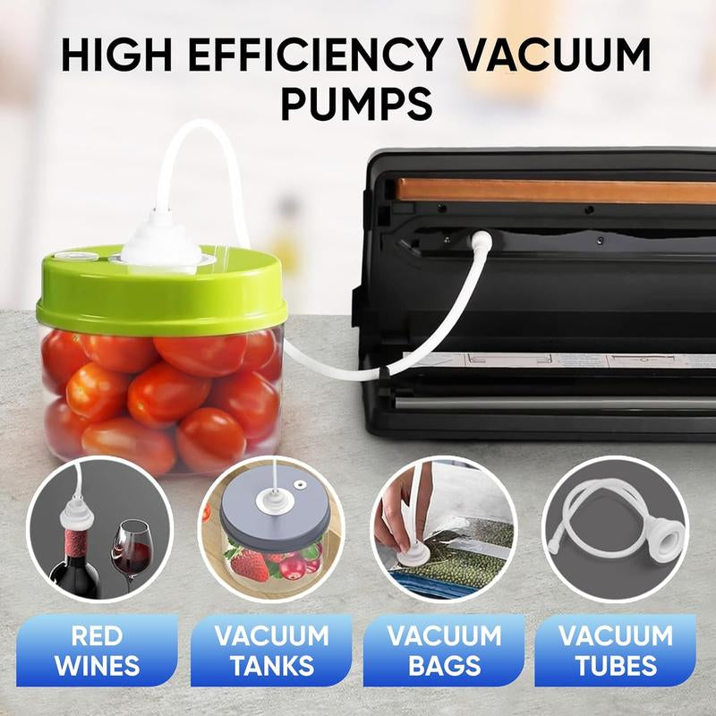 Vacuum Sealer Machine 8 in 1 with Build-In Cutter Automatic Air Sealing System LED Indicator for Food Storage Dry & Moist Modes 15Pcs Seal Bags Kit