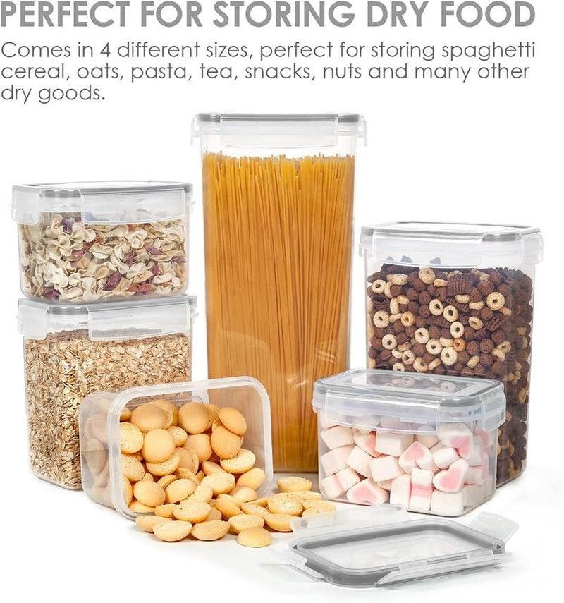 24-Piece Airtight Food Storage Set with Lids & Labels – Bpa-Free Plastic, Ideal for Cereal, Flour, Sugar – Stylish Gray Design Utensils
