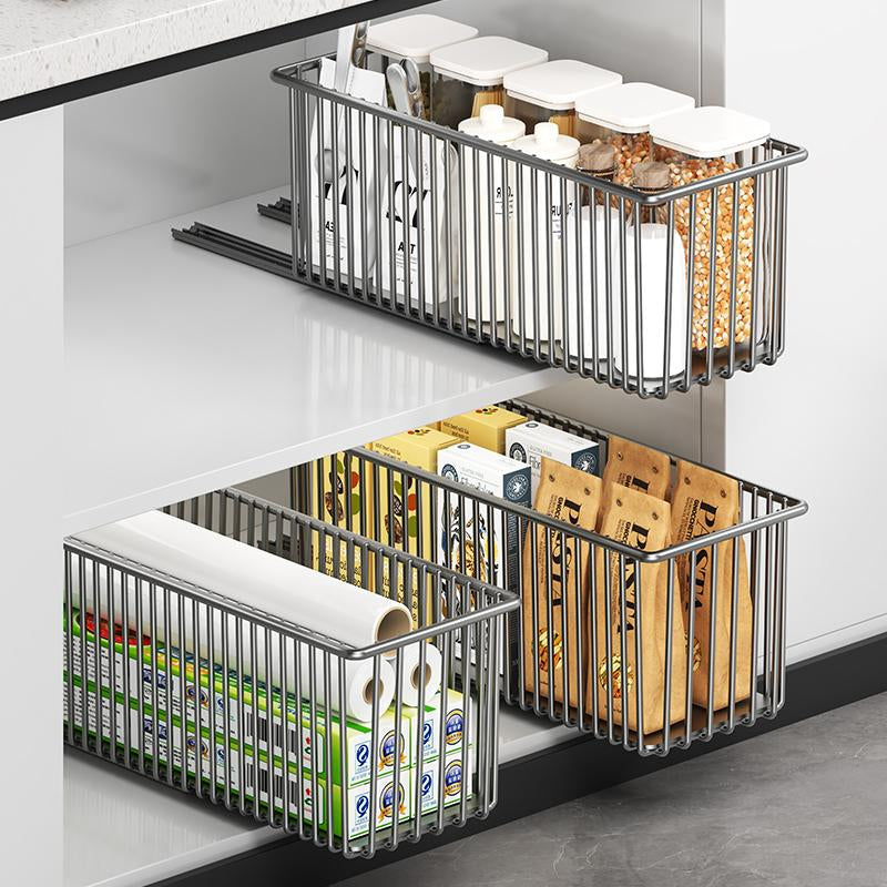 Pull-Out Cabinet Organizer Basket｜Under Sink Sliding Storage for Kitchen Cabinets｜Clearance Sale｜Space Saving Kitchen Organizer