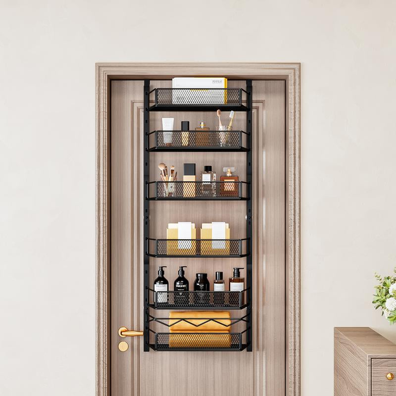 Over the Door Pantry Organizer, 6-Tier Pantry Organization and Storage,Adjustable Hanging Spice Rack Shelves, Cabinet Door Organizer for Easy Install, Home & Kitchen Essentials
