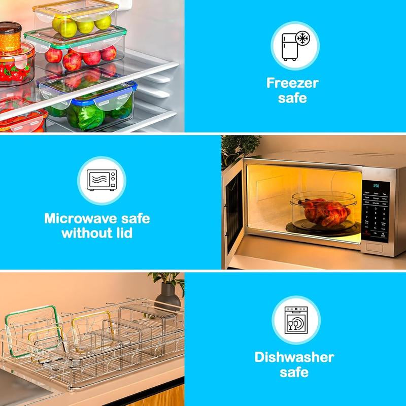 70 Pcs Large Food Storage Containers with Lids Airtight-85Oz-Small Box, Total 763OZ Stackable Kitchen Bowls Set(35 Containers,35 Lids)-Bpa Free Leak Proof Plastic Boxes- Freezer Microwave Safe Rectangular Square Utensils