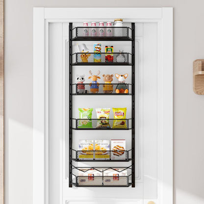 Over the Door Pantry Organizer, 6-Tier Pantry Organization and Storage,Adjustable Hanging Spice Rack Shelves, Cabinet Door Organizer for Easy Install, Home & Kitchen Essentials